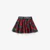 Dolce & Gabbana Plaid Floral-pattern Logo-waistband Stretch-woven Skirt 8-12 Years