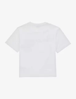 Dolce & Gabbana Logo Text-print Cotton-jersey T-shirt 8-12 Years -Boutique Fashionable Childrens Clothing Store R04179996 BIANCOOTTICO ALT02