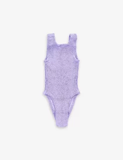 Baby Alva Bow-trim Crinkled Swimsuit 1-6 Years