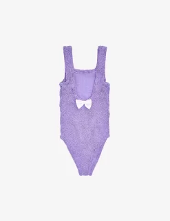 Alva Bow-embellished One-piece Swimsuit 7-12 Years -Boutique Fashionable Childrens Clothing Store R04181131 LILAC ALT02