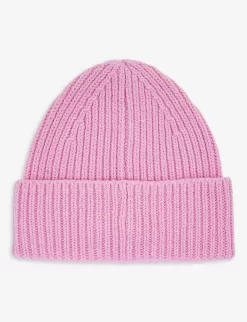 Acne Studios Logo-patch Wide-brim Wool Beanie 8-10 Years -Boutique Fashionable Childrens Clothing Store R04182377 BUBBLEPINK ALT02