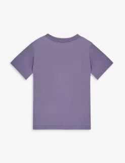 Acne Studios Logo-embroidered Cotton-jersey T-shirt 3-10 Years -Boutique Fashionable Childrens Clothing Store R04182392 FADEDPURPLE ALT02