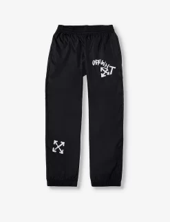 Brand-print Tapered-leg Shell Jogging Bottoms 4-12 Years
