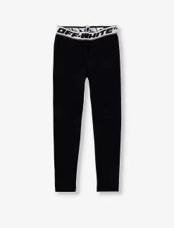 Branded Elasticated-waistband Stretch-cotton Leggings 4-12 Years