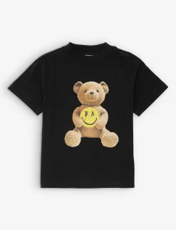 Palm Angels Smiley Bear Graphic-print Short-sleeve Cotton-jersey T-shirt 4-12 Years