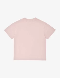 Palm Angels Logo Text-print Cotton-jersey T-shirt 4-12 Years -Boutique Fashionable Childrens Clothing Store R04183304 PINKBLACK ALT02