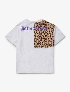 Palm Angels Camo-patch Logo-print Cotton-jersey T-shirt 8-12 Years 5 Palm Angels Camo-patch Logo-print Cotton-jersey T-shirt 8-12 Years -Boutique Fashionable Childrens Clothing Store R04183305 MELANGEGR ALT02