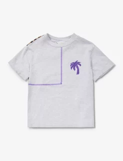 Palm Angels Camo-patch Logo-print Cotton-jersey T-shirt 8-12 Years