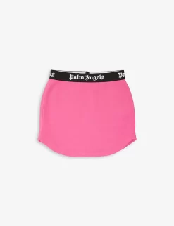 Palm Angels Logo-waistband Cotton-jersey Skirt 6-12 Years