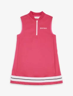 Palm Angels Logo-print Stripe-trim Woven Dress 8-12 Years