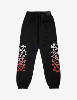 Amiri Bones And Logo-print Cotton-jersey Jogging Bottoms 4-12 Years -Boutique Fashionable Childrens Clothing Store R04183361 BLACK ALT02
