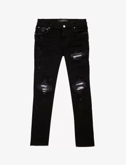 Amiri Bandana Distressed Stretch-denim Jeans 6-12 Years