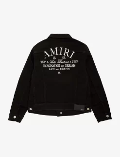Amiri Art District Stretch-denim Jacket 4-12 Years -Boutique Fashionable Childrens Clothing Store R04183366 BLACK ALT02