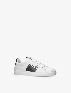 Boss Logo-print Leather Low-top Trainers 9-12 Years -Boutique Fashionable Childrens Clothing Store R04183617 WHITE ALT02