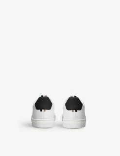 Boss Logo-print Leather Low-top Trainers 9-12 Years -Boutique Fashionable Childrens Clothing Store R04183617 WHITE ALT03