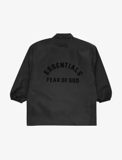 Kids ESSENTIALS Coaches Brand-appliqué Shell Jacket 2-12 Years -Boutique Fashionable Childrens Clothing Store R04183827 JETBLACK ALT02