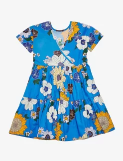 Molo Chilla Floral-print Organic-cotton Dress 3-12 Years -Boutique Fashionable Childrens Clothing Store R04184129 FLORALRETRO ALT02