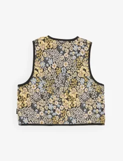 Molo Hilma Floral-embroidered Woven Gilet 3-12 Years -Boutique Fashionable Childrens Clothing Store R04184140 FLOWERY ALT02