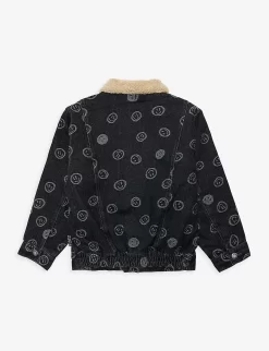 Molo Hiro Graphic-print Denim Jacket 4-10 Years -Boutique Fashionable Childrens Clothing Store R04184154 HAPPINESSBLACK ALT02