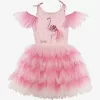 Tutu Du Monde X Barbie Flamingo Embroidered Woven Dress 4-11 Years