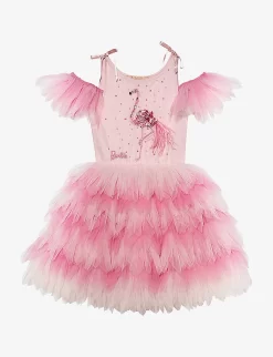 Tutu Du Monde X Barbie Flamingo Embroidered Woven Dress 4-11 Years