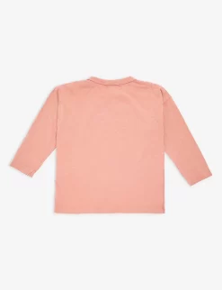 Bobo Choses Elephant-print Round-neck Organic-cotton T-shirt 6-24 Months -Boutique Fashionable Childrens Clothing Store R04186585 SALMONPINK ALT02