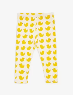 Bobo Choses Logo Duck-print Stretch Organic-cotton Leggings 6-24 Months -Boutique Fashionable Childrens Clothing Store R04186589 WHITE ALT02
