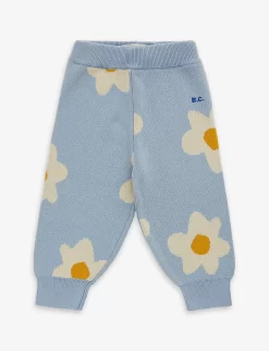 Bobo Choses Flower-intarsia Cotton-knit Trousers 9-24 Months