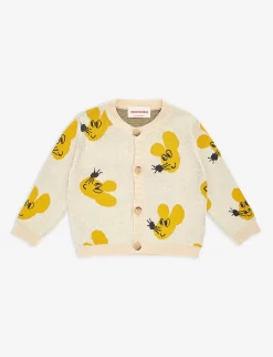 Bobo Choses Mouse-intarsia Cotton-knit Cardigan 9-24 Months
