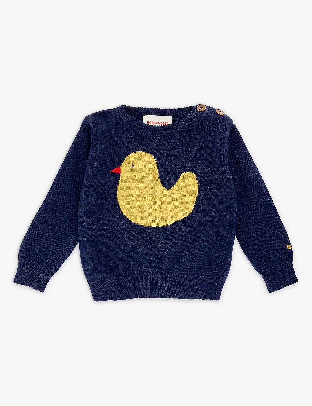 Bobo Choses Duck-intarsia Wool And Recycled-polyamide Blend Jumper 9-24 Months 1 Bobo Choses Duck-intarsia Wool And Recycled-polyamide Blend Jumper 9-24 Months