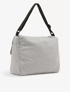 MOSCHINO Teddy Bear-print Logo-patch Cotton-jersey Changing Bag -Boutique Fashionable Childrens Clothing Store R04187095 MELANGEGREY ALT02