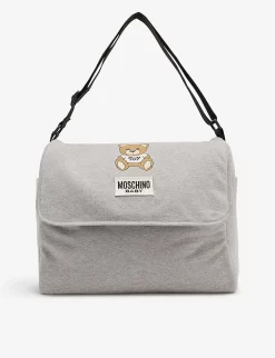 MOSCHINO Teddy Bear-print Logo-patch Cotton-jersey Changing Bag