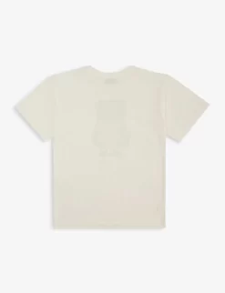 MOSCHINO Logo-print Relaxed-fit Stretch-cotton T-shirt 4-14 Years -Boutique Fashionable Childrens Clothing Store R04187100 CLOUD ALT02