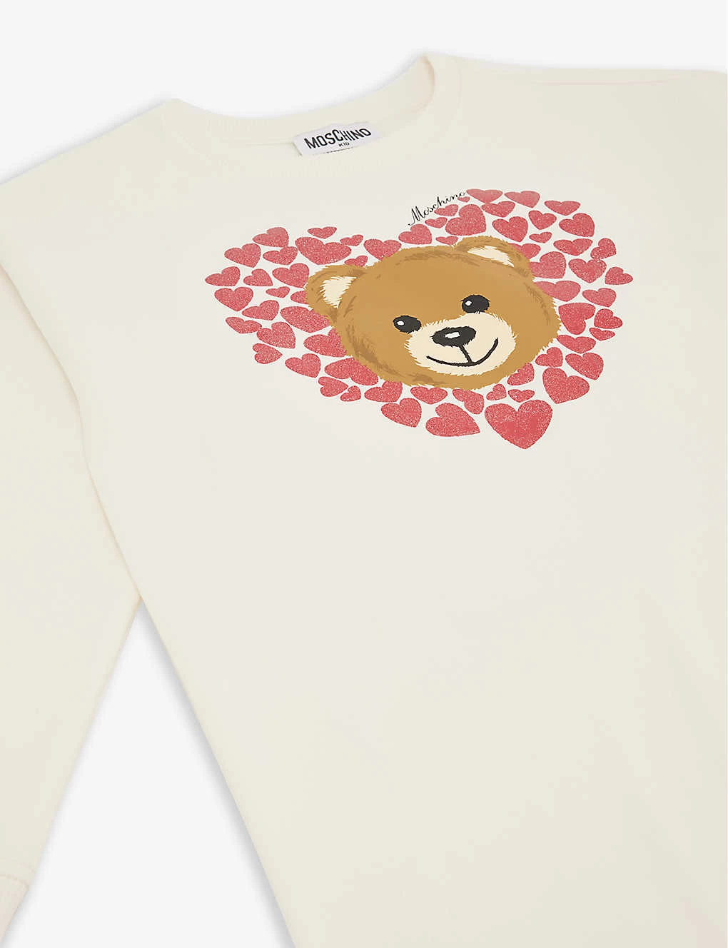 MOSCHINO Bear And Heart-print Stretch-cotton Dress 4-14 Years 2 MOSCHINO Bear And Heart-print Stretch-cotton Dress 4-14 Years - Image 2