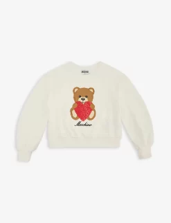 MOSCHINO Bear Heart-print Stretch-cotton Sweatshirt 4-14 Years