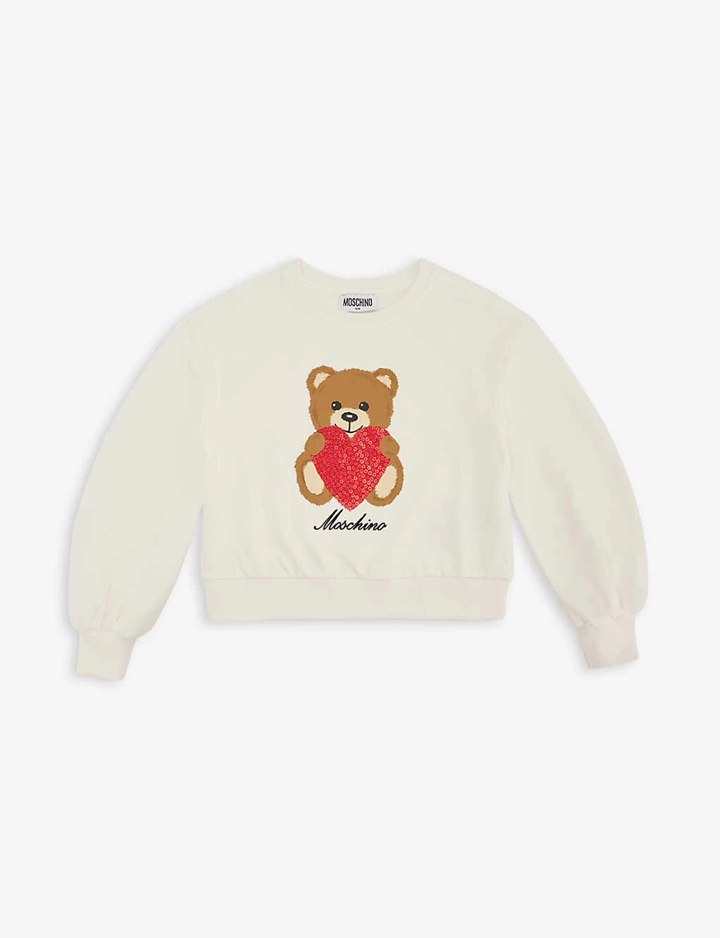 MOSCHINO Bear Heart-print Stretch-cotton Sweatshirt 4-14 Years 1 MOSCHINO Bear Heart-print Stretch-cotton Sweatshirt 4-14 Years