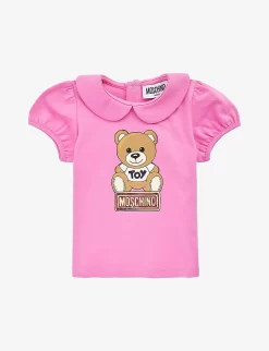 MOSCHINO Logo-print Stretch-cotton Top 3 Months-3 Years