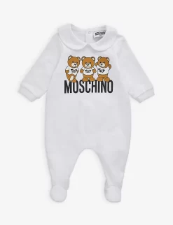 MOSCHINO Bear-print Cotton Babygrow 1-18 Months