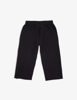 MM6 Maison Margiela Logo-print Drawstring-waistband Cotton-jersey Jogging Bottoms 8-16 Years -Boutique Fashionable Childrens Clothing Store R04187969 BLACK ALT02