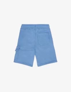 Patch-pocket Lens-compartment Cotton-jersey Cargo Shorts 4-14 Years -Boutique Fashionable Childrens Clothing Store R04188286 BLUE ALT02