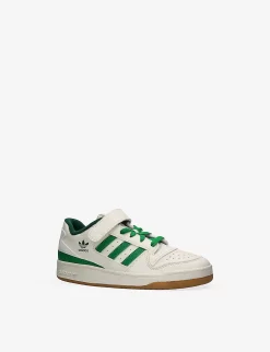 ADIDAS Forum Low C Logo-print Leather Low-top Trainers 6-9 Years -Boutique Fashionable Childrens Clothing Store R04189062 WHITEOTH ALT02