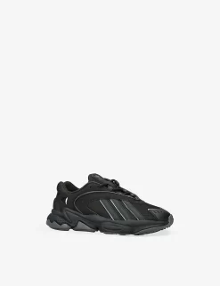 ADIDAS Oztral J Logo-patch Mesh And Leather Low-top Trainers 9-10 Years -Boutique Fashionable Childrens Clothing Store R04189072 BLACK ALT02