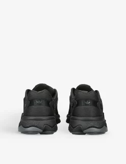 ADIDAS Oztral J Logo-patch Mesh And Leather Low-top Trainers 9-10 Years -Boutique Fashionable Childrens Clothing Store R04189072 BLACK ALT03