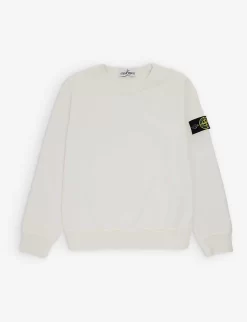 Stone Island Logo-badge Crewneck Cotton-jersey Sweatshirt 4-12 Years