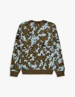 Stone Island Classic Camo-print Cotton-jersey Sweatshirt 14 Years -Boutique Fashionable Childrens Clothing Store R04189713 MILITARYGREEN ALT02