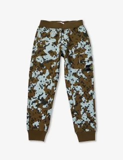 Stone Island Si Classic Camouflage-print Cotton-jersey Jogging Bottoms 4-12 Years