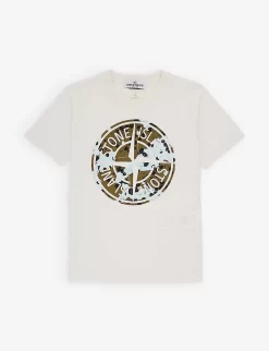 Stone Island Graphic Logo-print Cotton-jersey T-shirt 4-12 Years