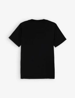 Stone Island Logo-patch Short-sleeved Cotton-jersey T-shirt 4-12 Years -Boutique Fashionable Childrens Clothing Store R04189728 BLACK ALT02