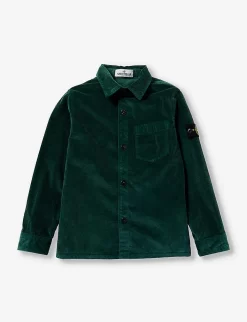 Stone Island Logo-badge Stretch-cotton-blend Corduroy Shirt 8-12 Years