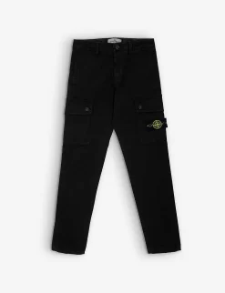 Stone Island Logo-badge Slim-leg Stretch-cotton Cargo Trousers 4-12 Years